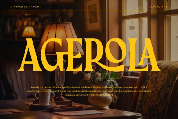 Agerola Vintage Retro Font for Handmade Product Labels